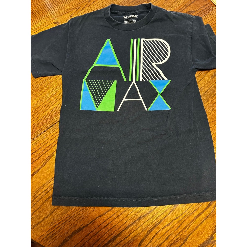 Nike Air Max Graphic T-Shirt Mens Medium Loose Fit Black Blue Green Short Sleeve